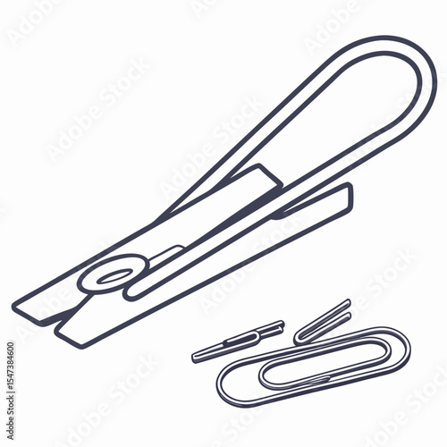 Professional clothespin illustration isolated on white