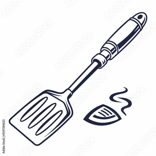 Vintage kitchen spatula grill tool cooking utensil