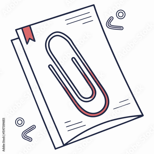 Professional paperclip on document, transparent png