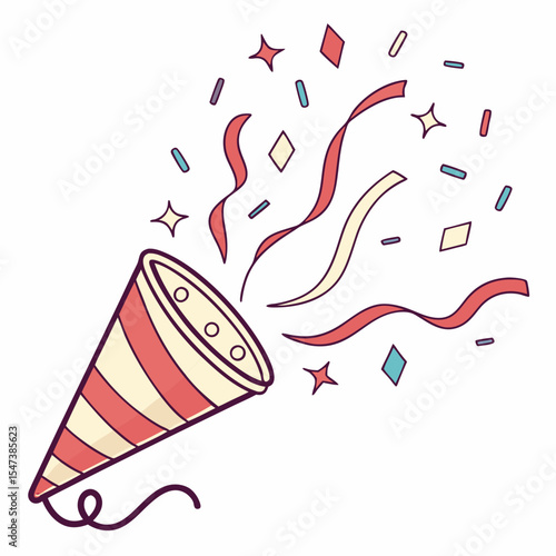 Festive party popper confetti celebration design