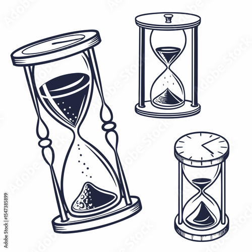 Time passing hourglass sand clock vintage design