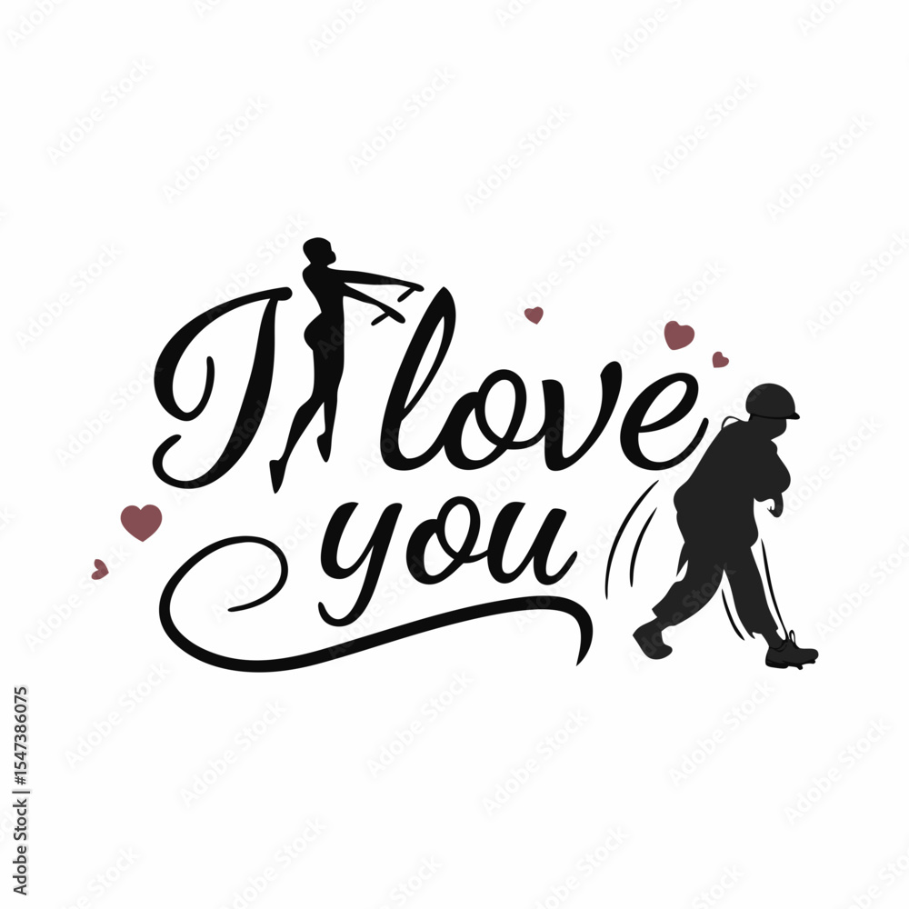 I love you couple silhouettes design element I love you couple silhouettes design element