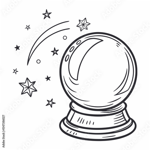 Crystal ball fortune telling magic stars transparent png