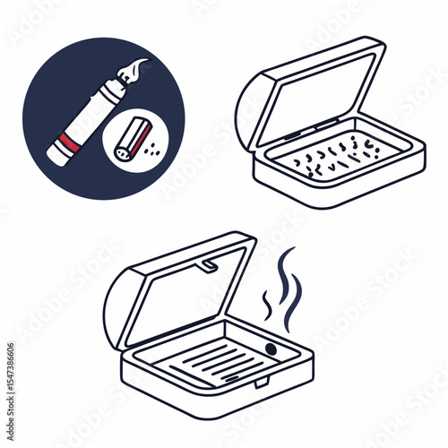 Professional cigar humidor illustration transparent background