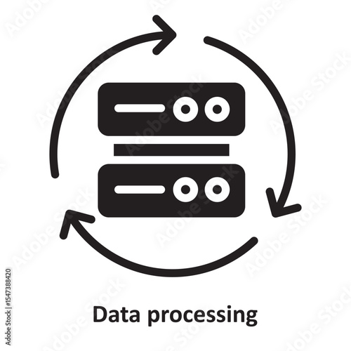 Data processing Vector Icon which can easily modify or edit