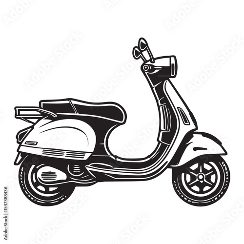 Scooter Bike Digital Art Scooter Clipart Illustration

