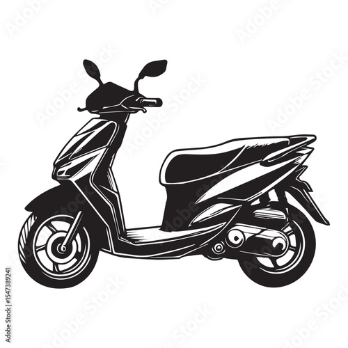 Scooter Motorcycle Illustration for Sublimation and Clipart

