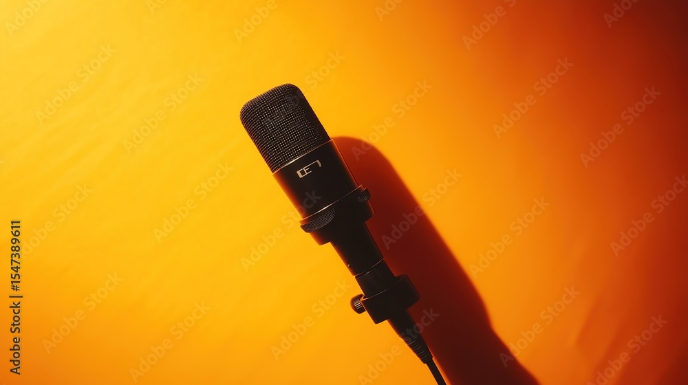 Fototapeta premium Professional studio microphone with sleek design, symbolizing modern audio excellence.