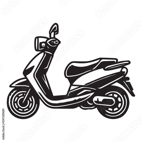 Scooter Bike Clipart Scooter Motorcycle Illustration Design

