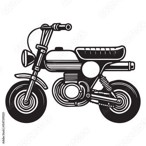 Mini Bike Outline Clipart High Quality Sport Motorcycle Design for Sublimation Projects


