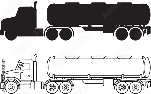Tanker Truck Vector Illustration Depicting Transportation and Logistics