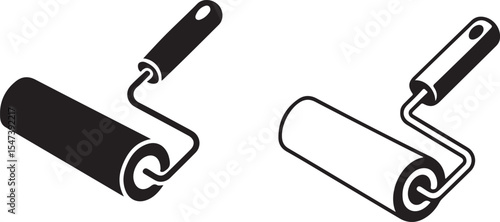 Paint Roller Silhouette Vector Illustration for Painting and Home Decor