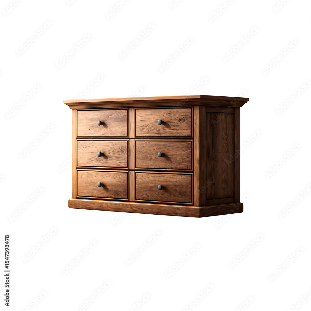 Wooden dresser 3d rendered isolated on transparent background Wooden dresser 3d rendered isolated on transparent background