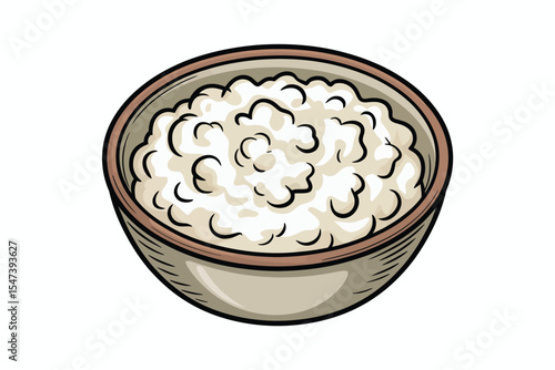 Bowl of Creamy Oatmeal Porridge Breakfast Food
