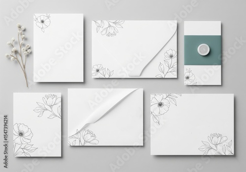 White Stationery Set Mockup