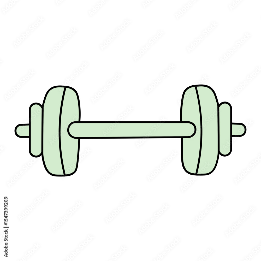 Green Dumbbell Icon in Flat Style Green Dumbbell Icon in Flat Style