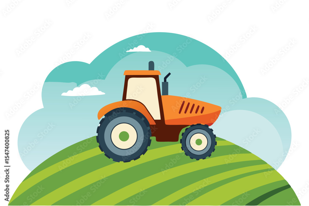 Obraz premium Tractor on hill