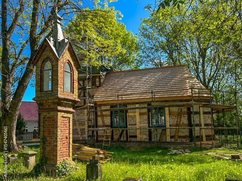 Old church in the village of Swiety Wojciech near Międzyrzecz in Western Poland, currently under renovation