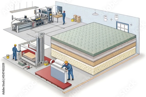 Mattress manufacturing process and layered construction