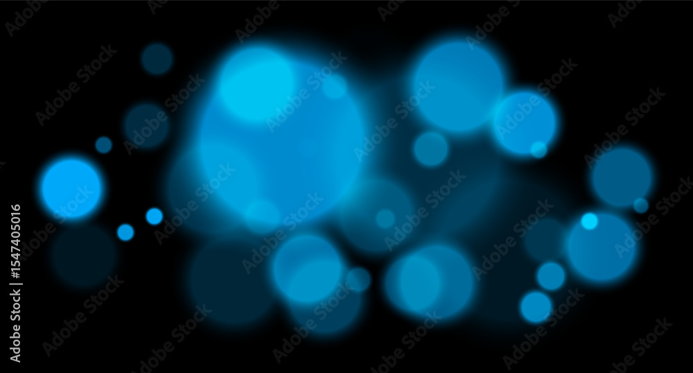 Blue glowing bokeh with layered circle particles and blur effect on black backdrop. Creates a dramatic, energetic visual for digital compositions. Blue glowing bokeh with layered circle particles and blur effect on black backdrop. Creates a dramatic, energetic visual for digital compositions.