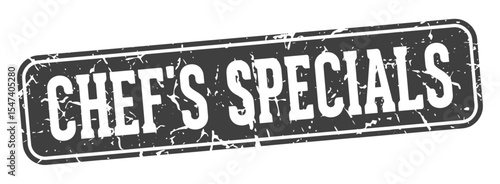 chef's specials rectangular sign. chef's specials stamp