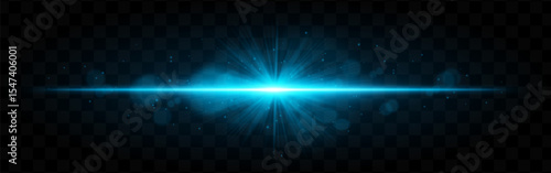 Light burst. Teal radiant glow with burst rays and soft floating sparkles on checkered transparent background, suitable for sci-fi themes.