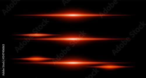 Horizontal glowing beams in layered layout with smooth edges and intensity gradients, ideal for interface design or sci-fi visuals.