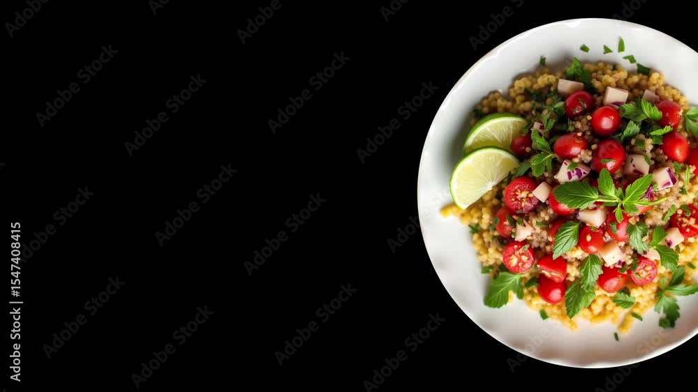 A plate with a delicious dish rotates on a black background. Stylish footage for culinary projects. Can be used for commercials and more. A plate with a delicious dish rotates on a black background. Stylish footage for culinary projects. Can be used for commercials and more.