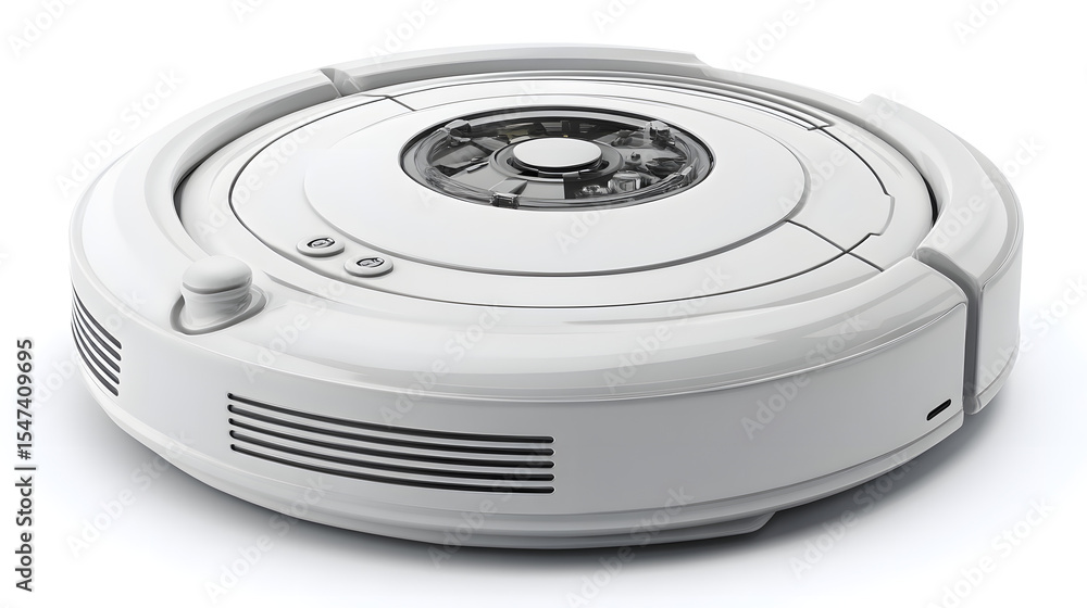 Sleek white robotic vacuum cleaner, a perfect blend of modern design and technology. Sleek white robotic vacuum cleaner, a perfect blend of modern design and technology.