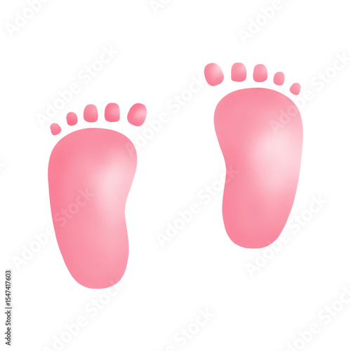 feet of the girl. Baby feet pink color