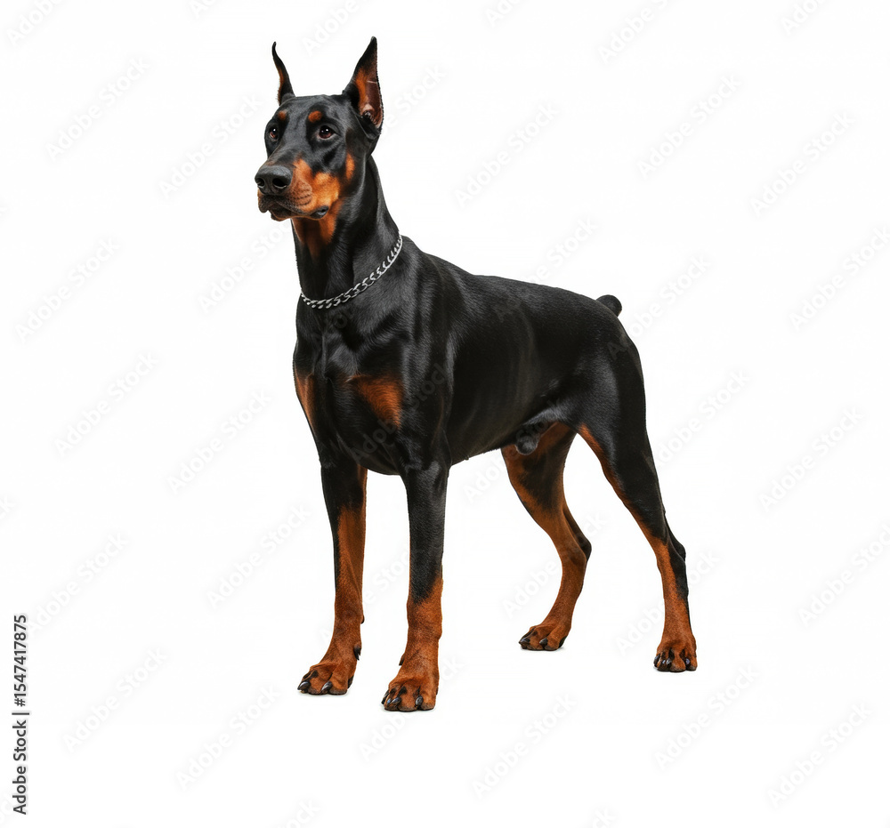Doberman isolated on a white background Doberman isolated on a white background