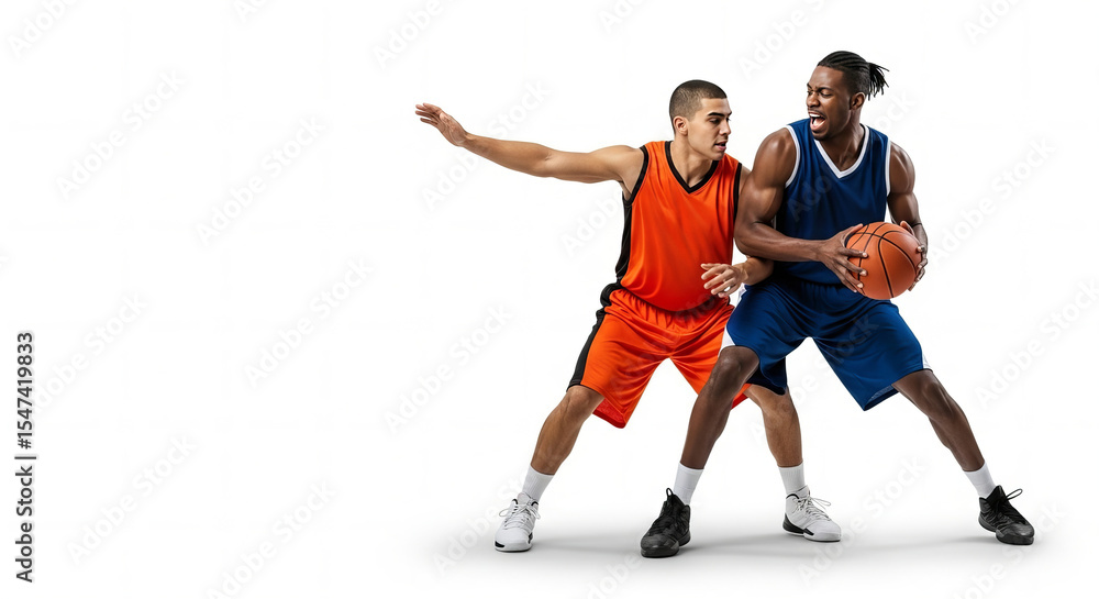Obraz premium Basketball Clash Two Players Competing for Possession