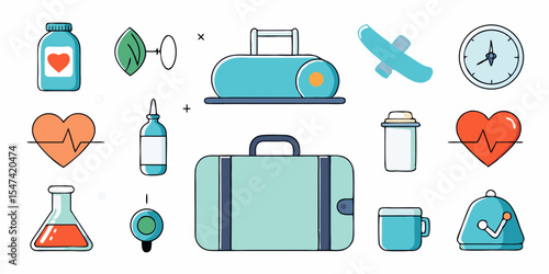 Health and wellness icons a set of 10 high quality medical icons
