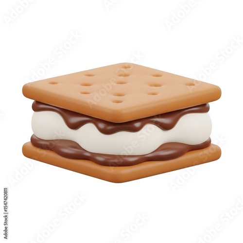 3d icon of a 3d icon of smores isolated on transparent background