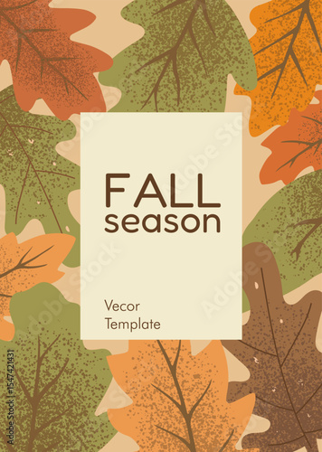 Fall season poster. Fall template for flyers, greeting cards, banners, and social media autumn campaigns. Thanksgiving flyers, harvest festival posters, and fall promotions. Vector tampale
