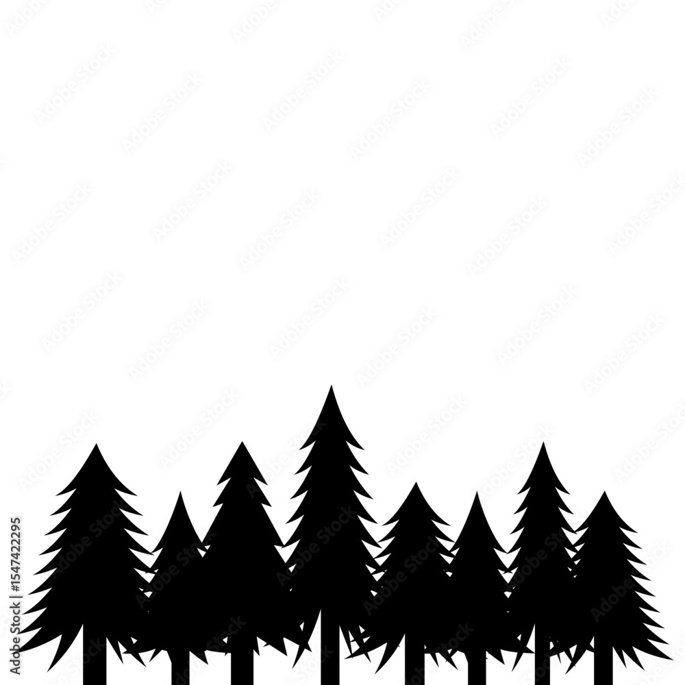 Obraz premium Pine Tree Forest Landscape Silhouette