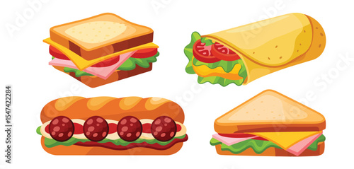 Delicious Variety of Sandwiches and Wraps for Lunch