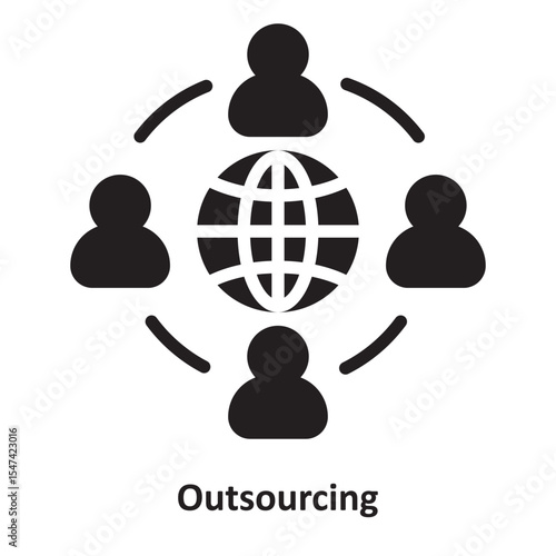 Outsourcing Vector Icon which can easily modify or edit