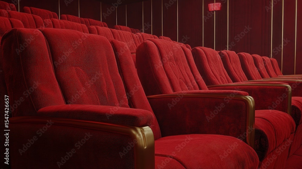 Fototapeta premium Red velvet cinema seats