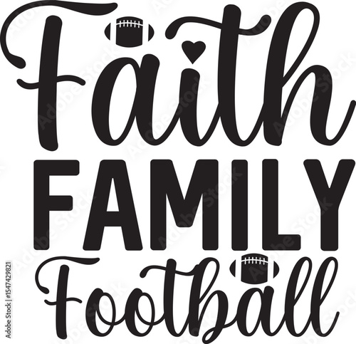 Basic RGB Faith Family Football  svg