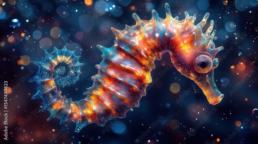 A seahorse illustrated in digital art style, showcasing sharp lines and vibrant colors to emphasize its unique and captivating appearance. A seahorse illustrated in digital art style, showcasing sharp lines and vibrant colors to emphasize its unique and captivating appearance.