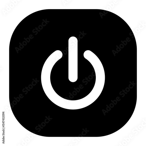 power shutdown button black glyph icon