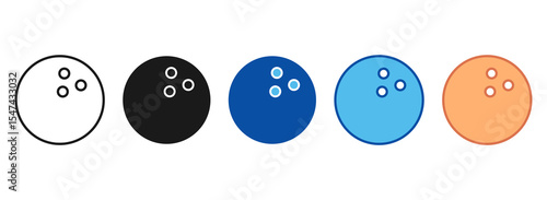 Bowling Icon Set Multiple Style Collection