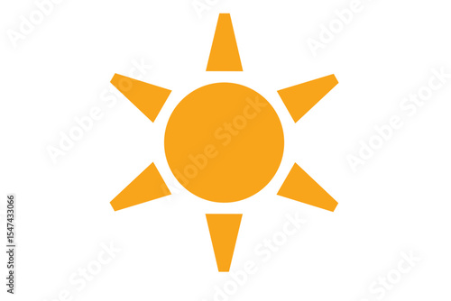 シンプルで使いやすいオレンジ色の太陽のアイコン