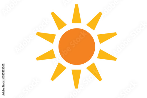 シンプルで使いやすいオレンジ色の太陽のアイコン