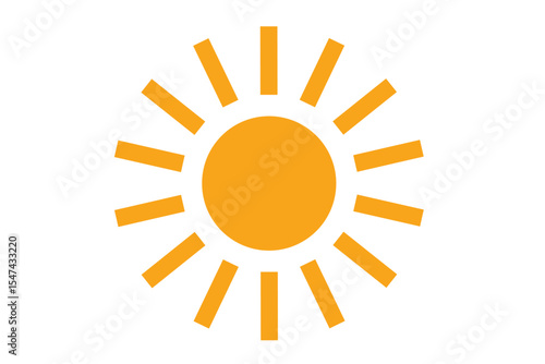 シンプルで使いやすいオレンジ色の太陽のアイコン