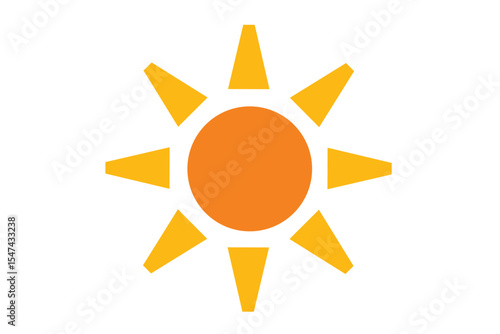 シンプルで使いやすいオレンジ色の太陽のアイコン