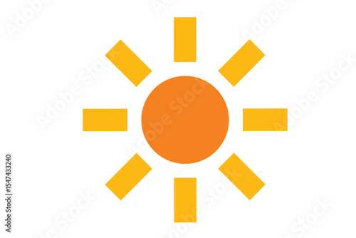 シンプルで使いやすいオレンジ色の太陽のアイコン