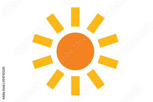 シンプルで使いやすいオレンジ色の太陽のアイコン