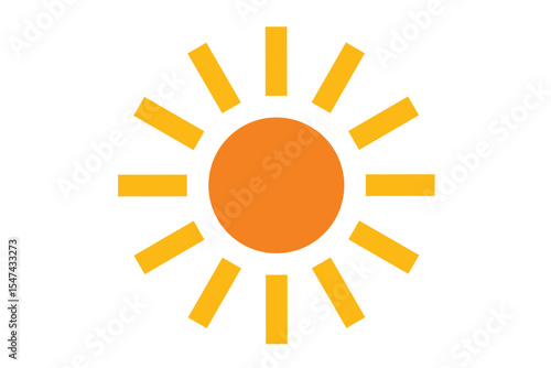 シンプルで使いやすいオレンジ色の太陽のアイコン